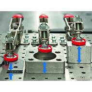 Push-rod clamp with horizontal base plate 16mm clamping width